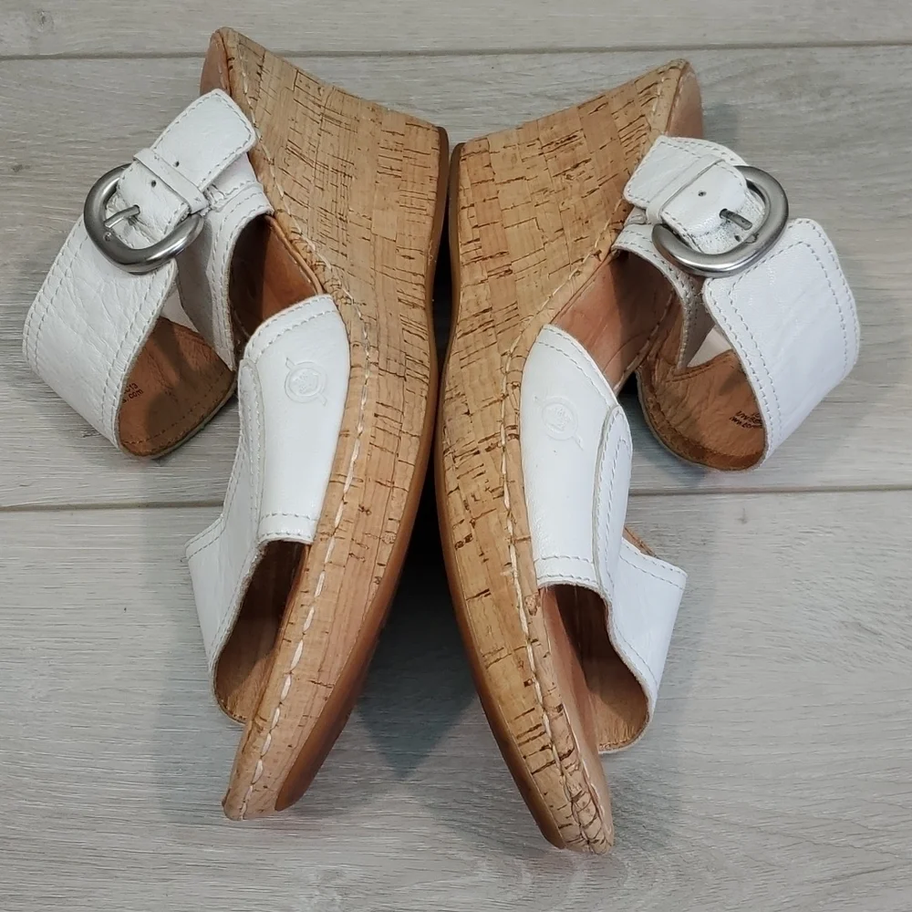 Born Women Comfort Cork Wedge Sandals shoes sz 10